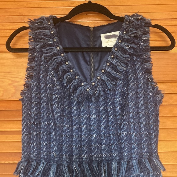 Kate Spade Tweed Blue Mini Dress size 2 - Picture 9 of 11